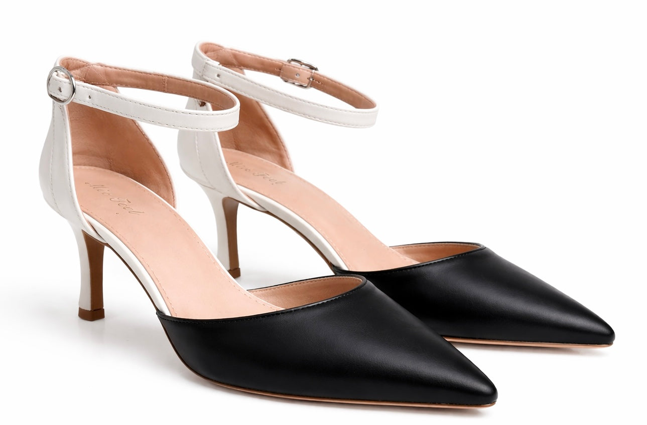 Slingback bianca e nera