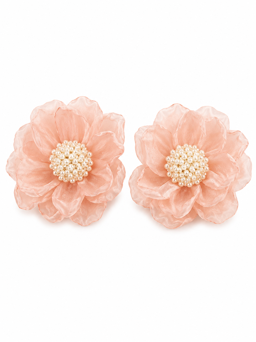 Orecchino fiore con perle