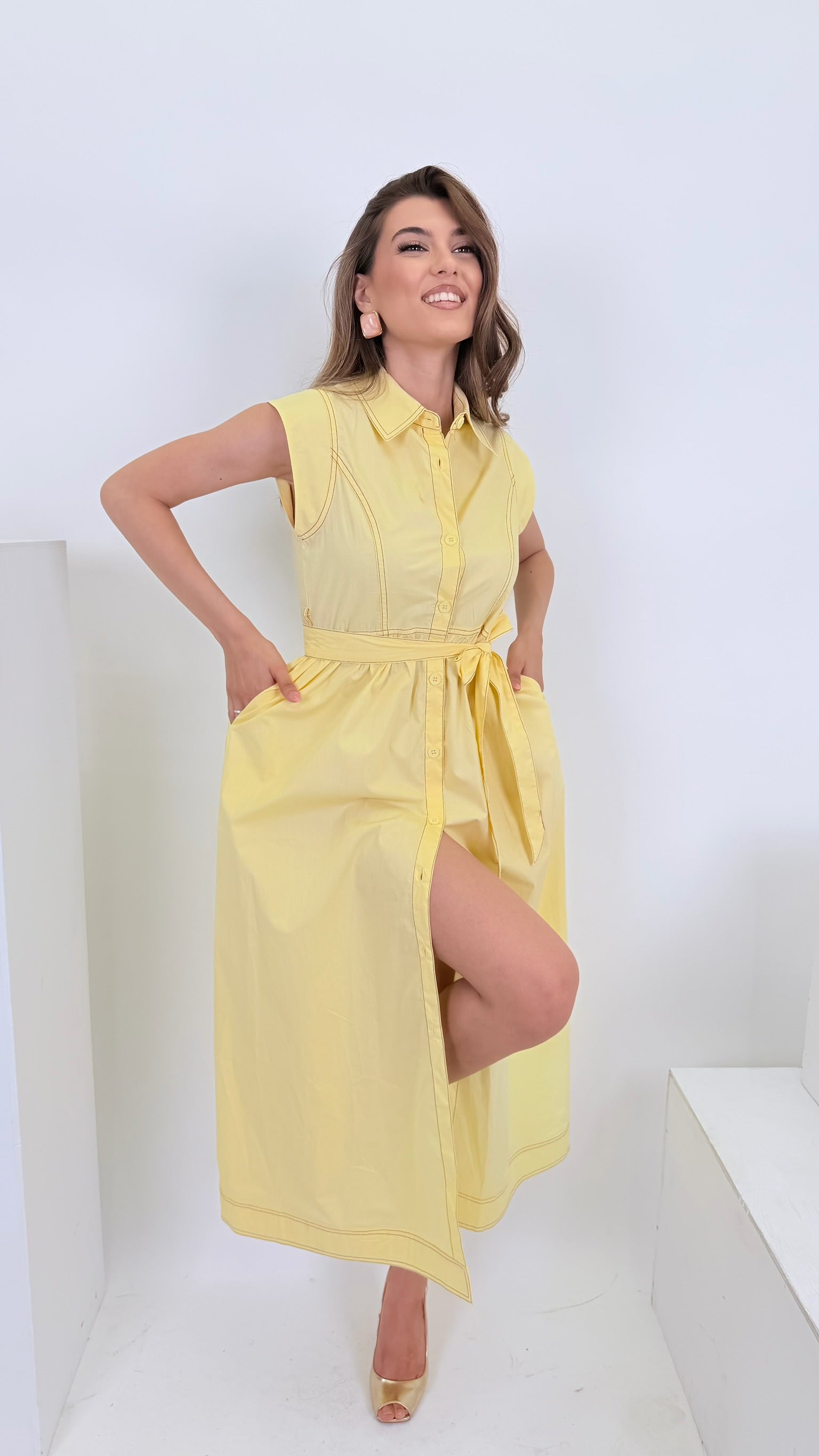 Abito chemisier giallo