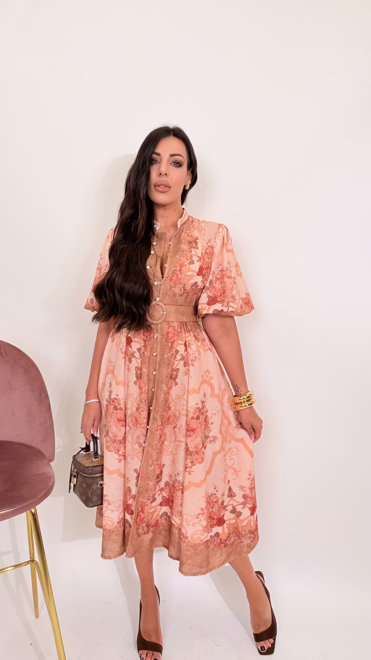 Abito lungo peach
