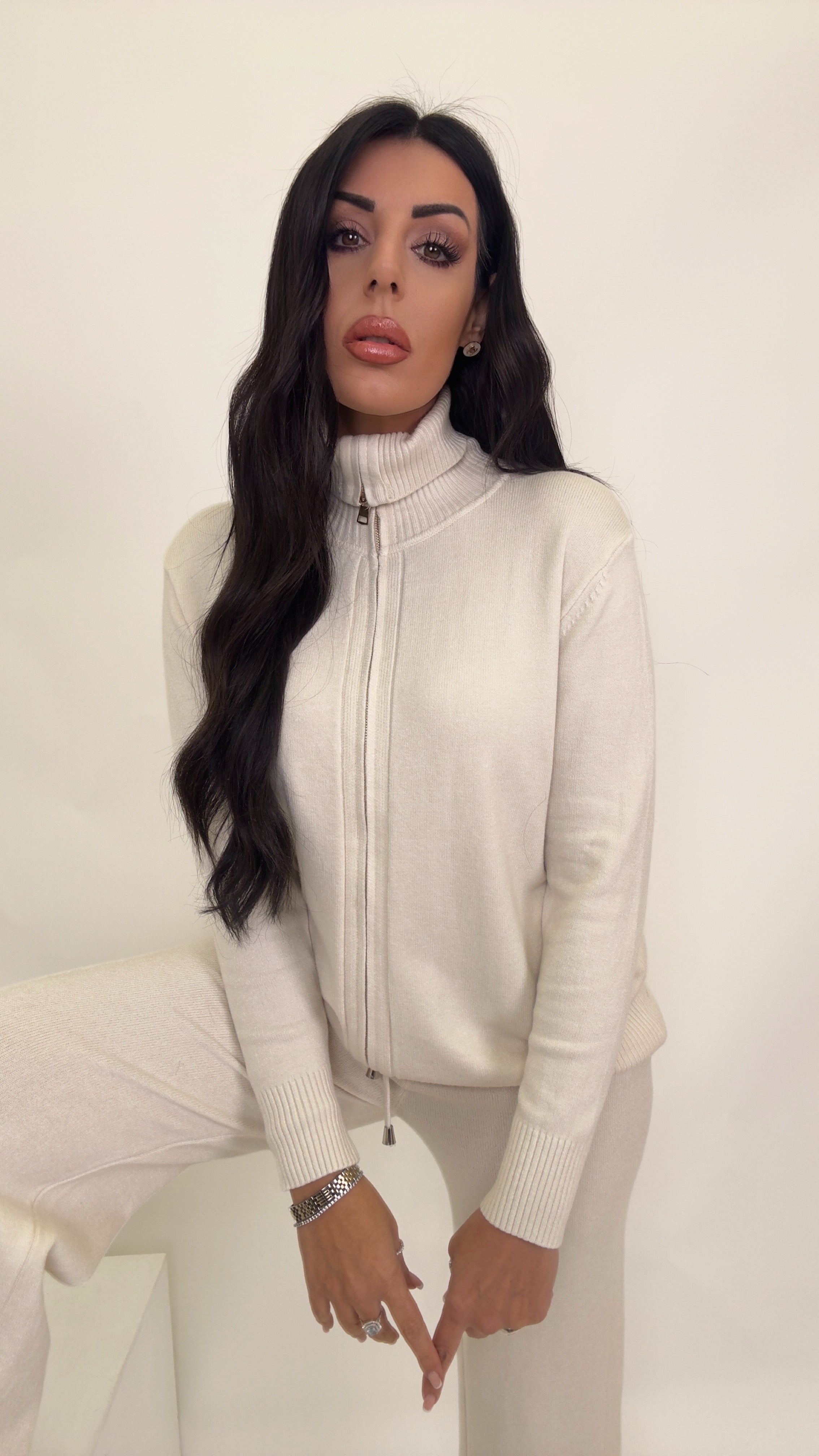 Coordinato in lana panna