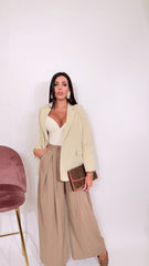 Pantaloni fluidi kaki