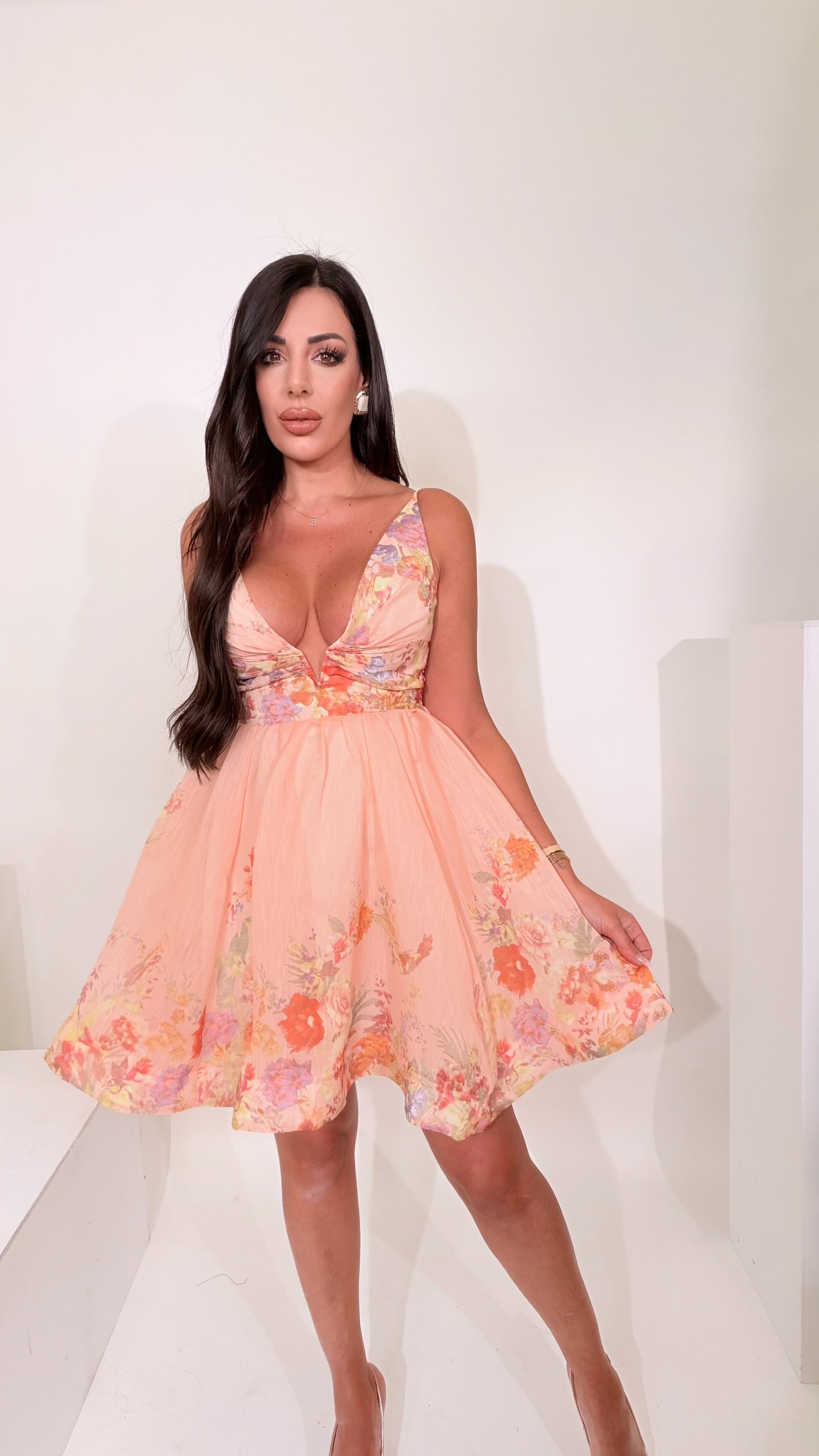 Abito in organza peach