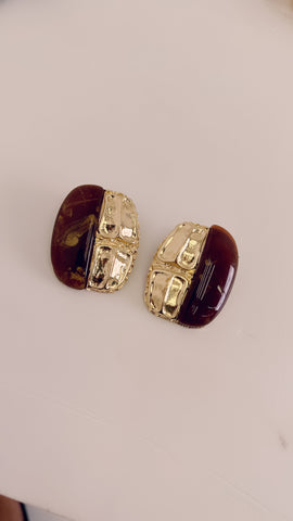 Orecchini gold e brown