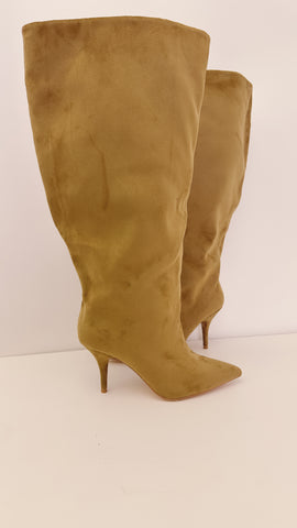 Stivali camoscio beige
