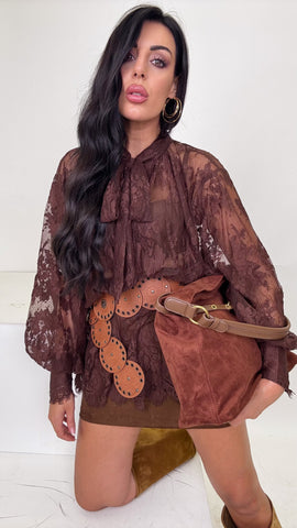 Camicia lunga in pizzo