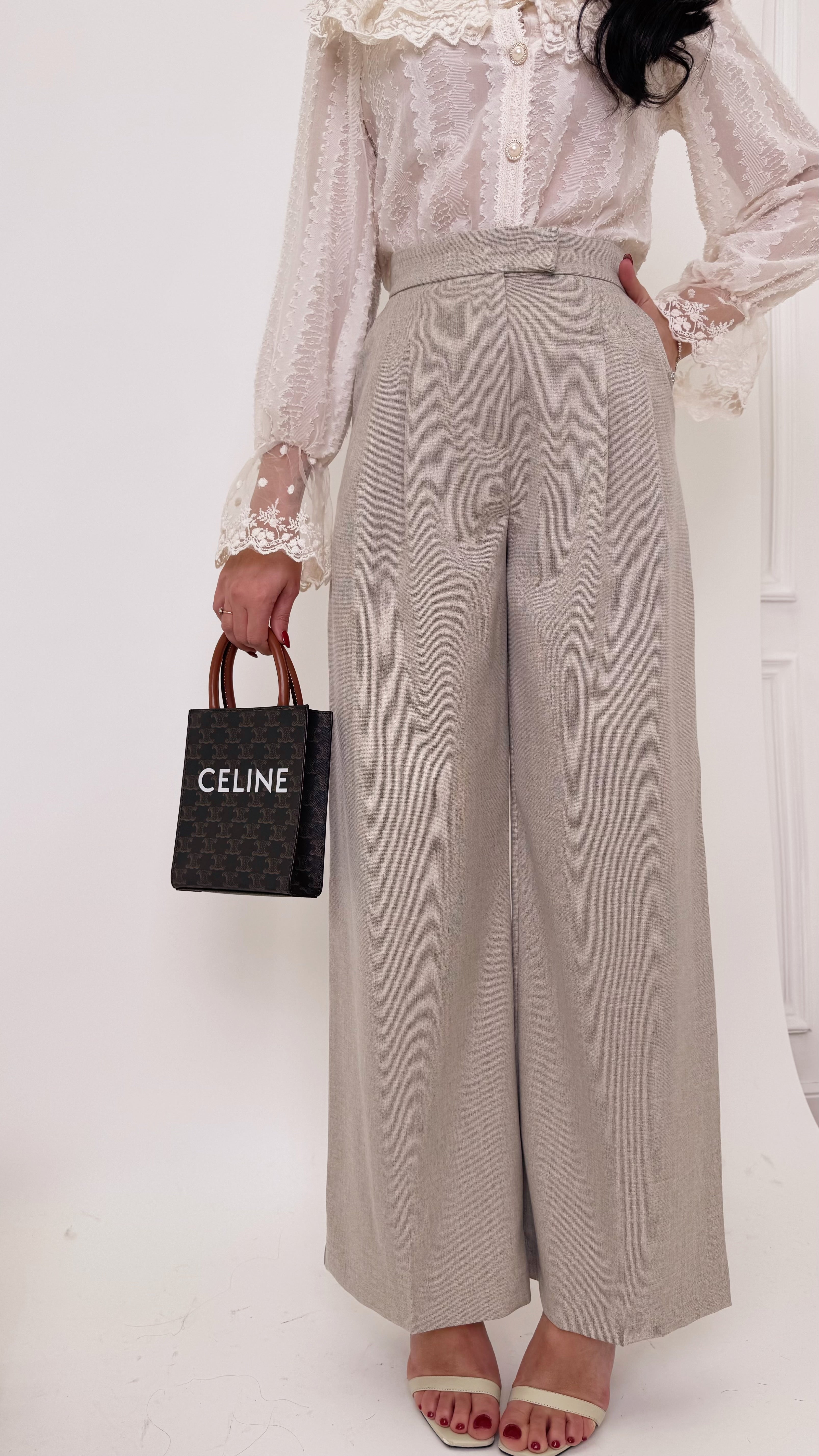 Pantaloni basic gamba palazzo P971