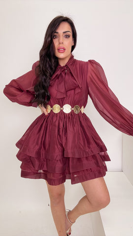 Abito chiffon bordoux