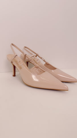 Slingback vernice nudo