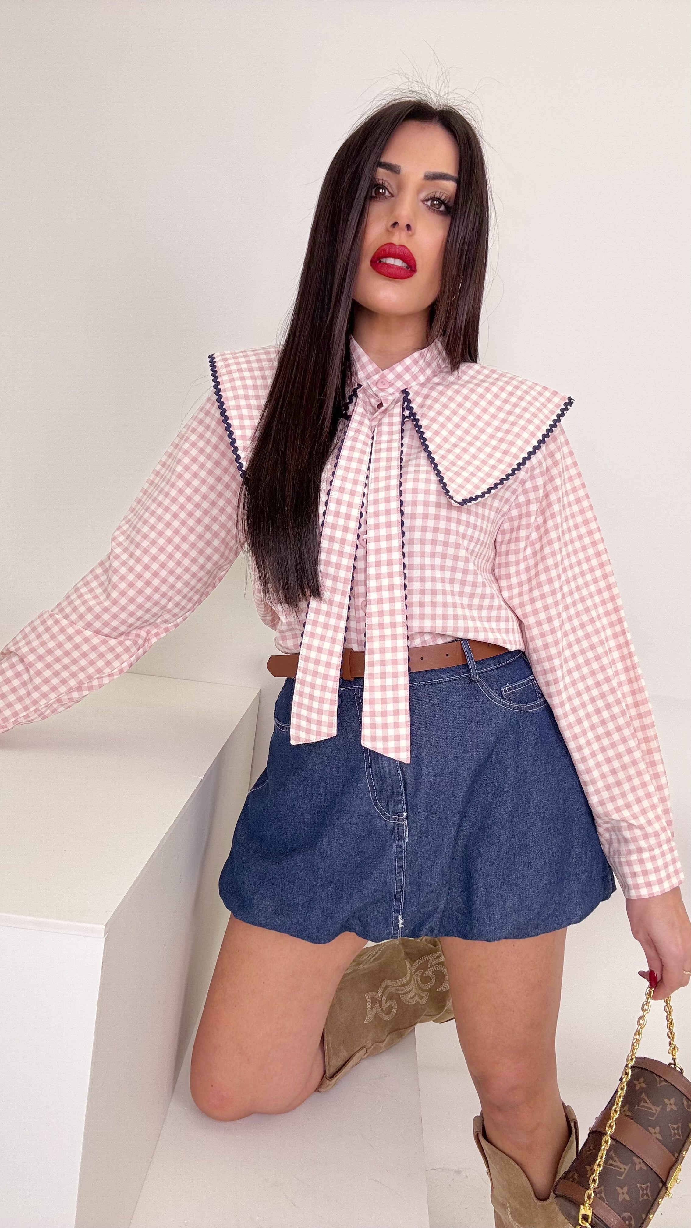 Gonna denim palloncino