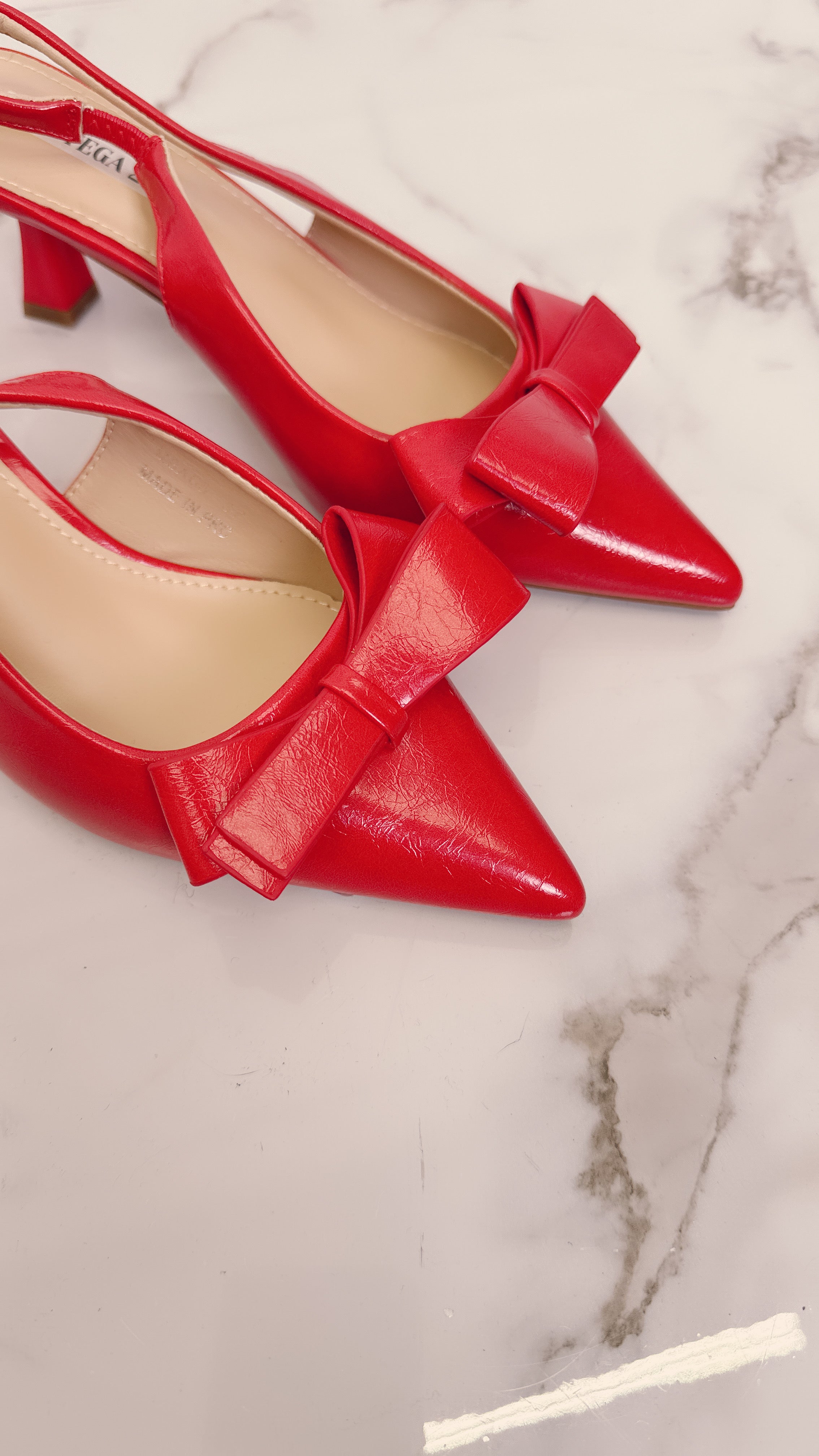 Slingback fiocco rosso