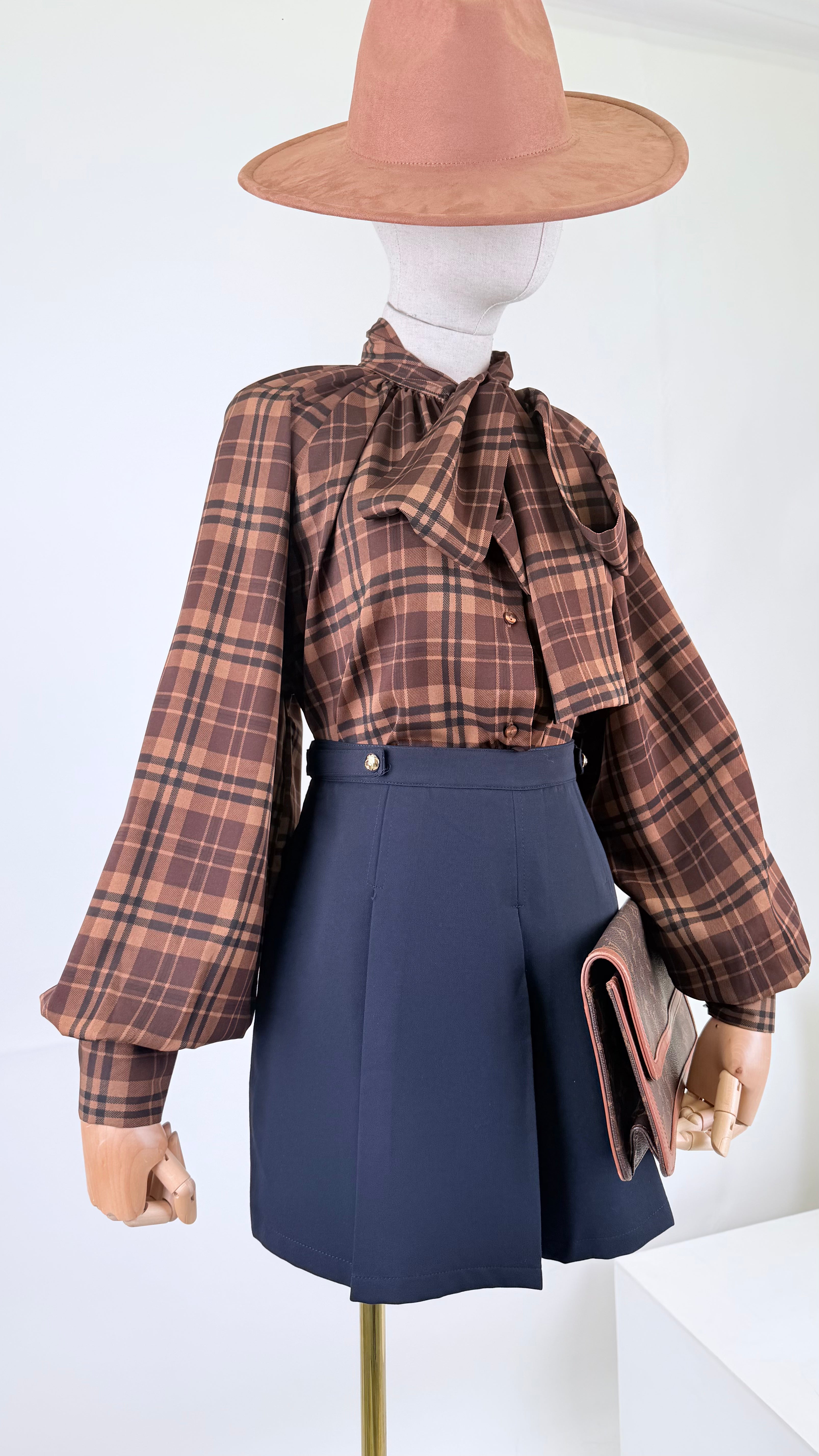 Camicia a quadri marrone