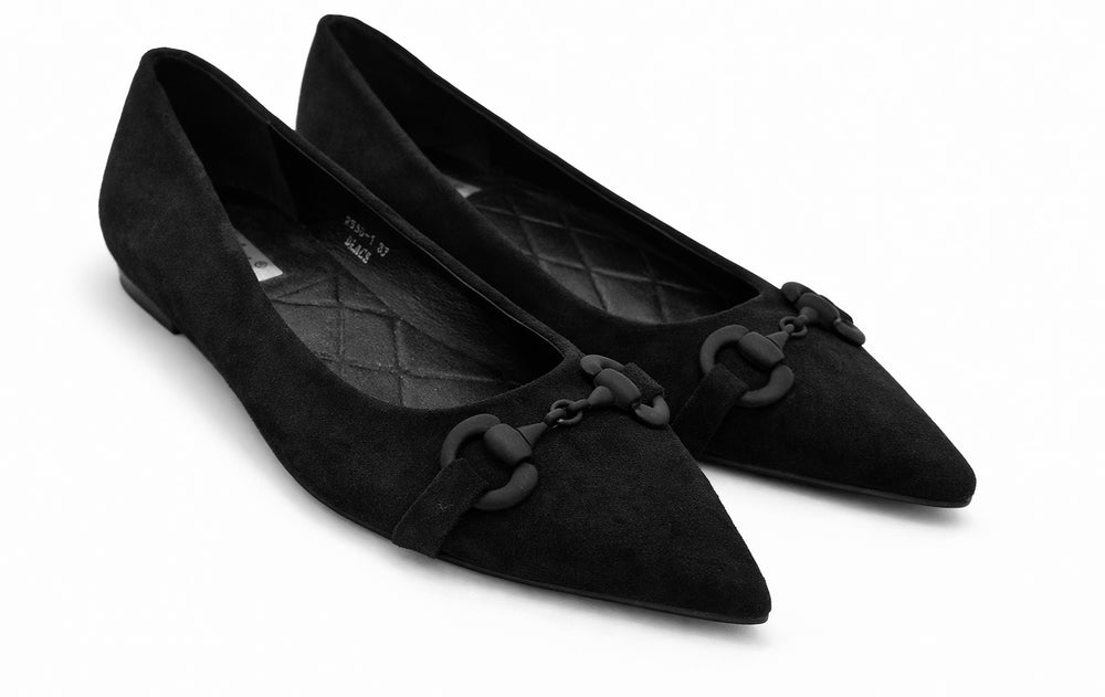 Ballerina camoscio nera