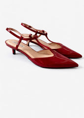 Slingback vernice wine