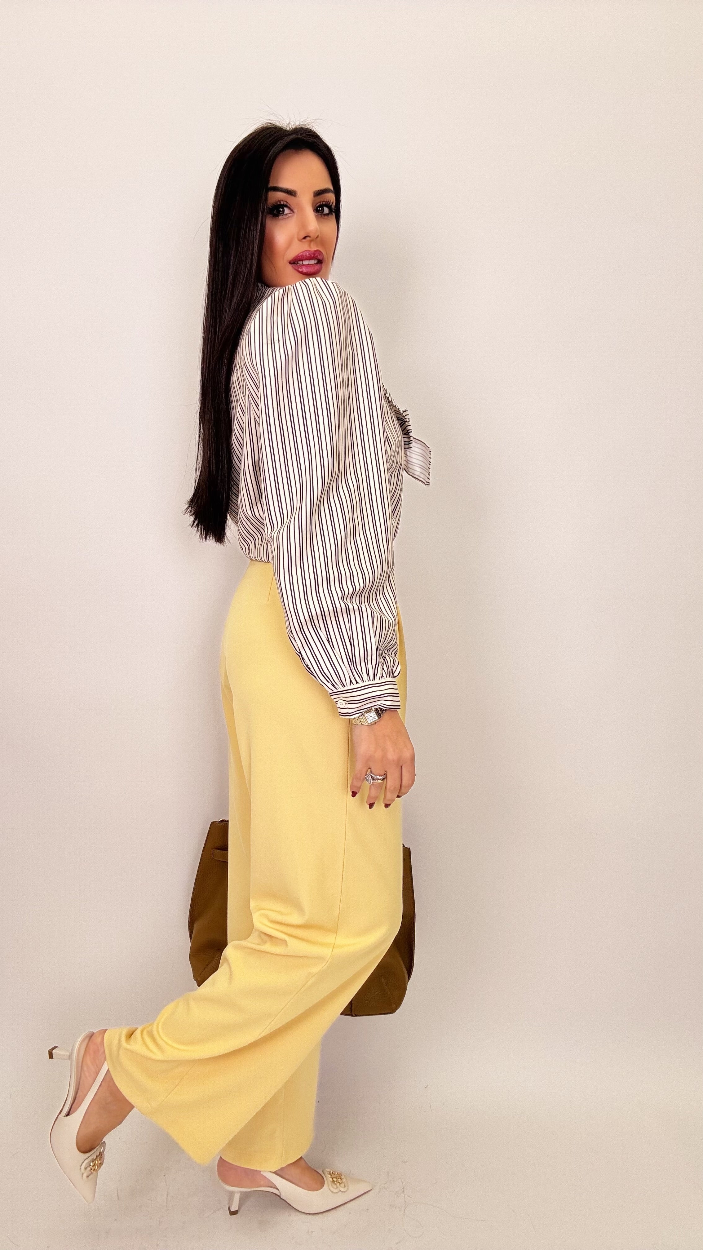 Pantaloni sartoriali gialli
