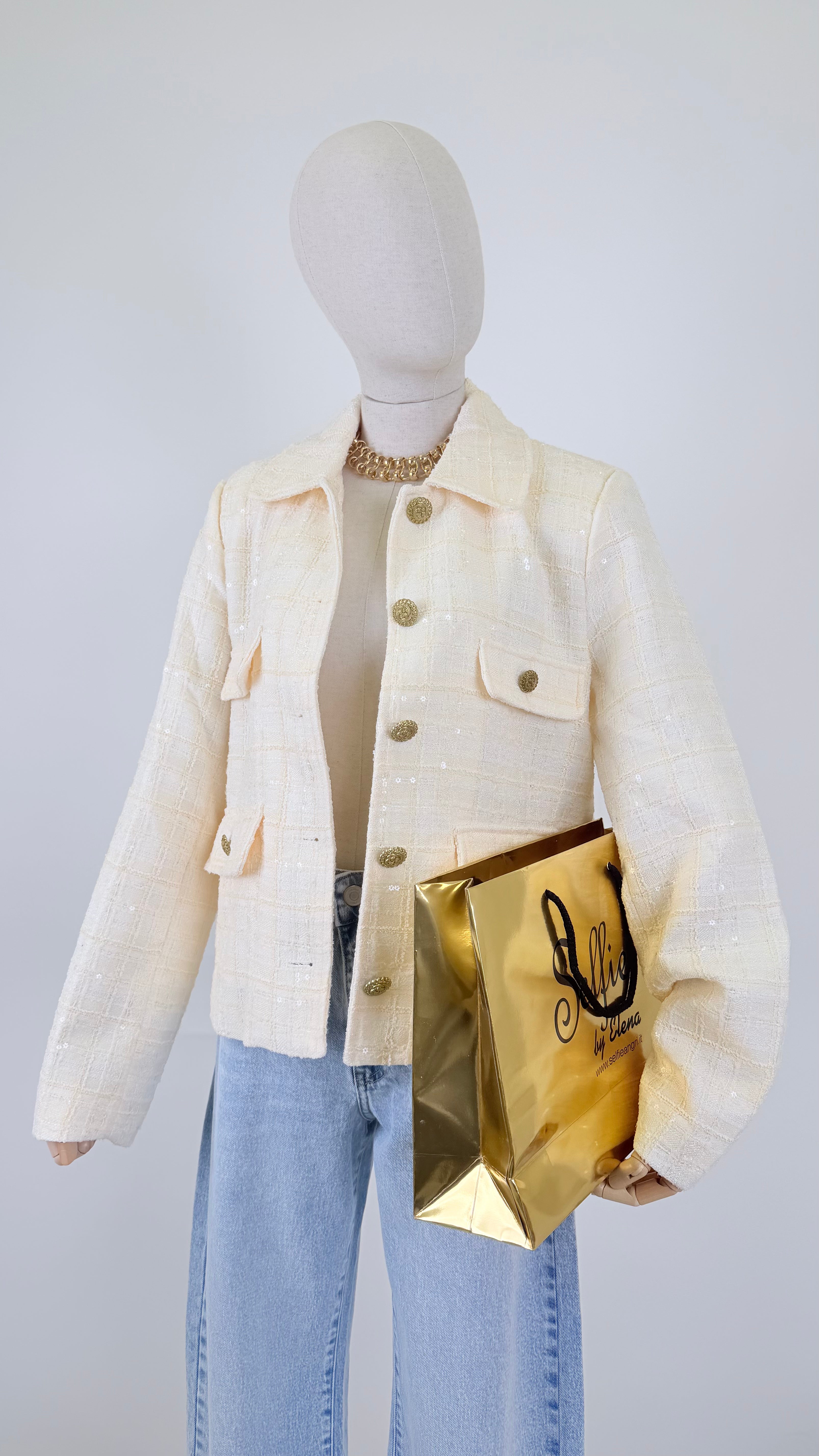 Blazer tweed giallo chiaro