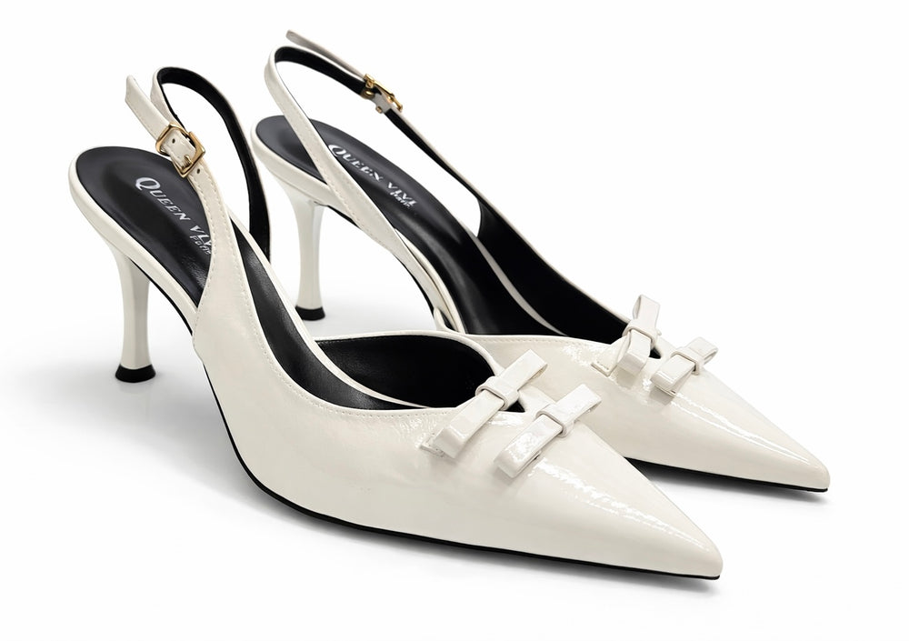 Slingback fiocco white