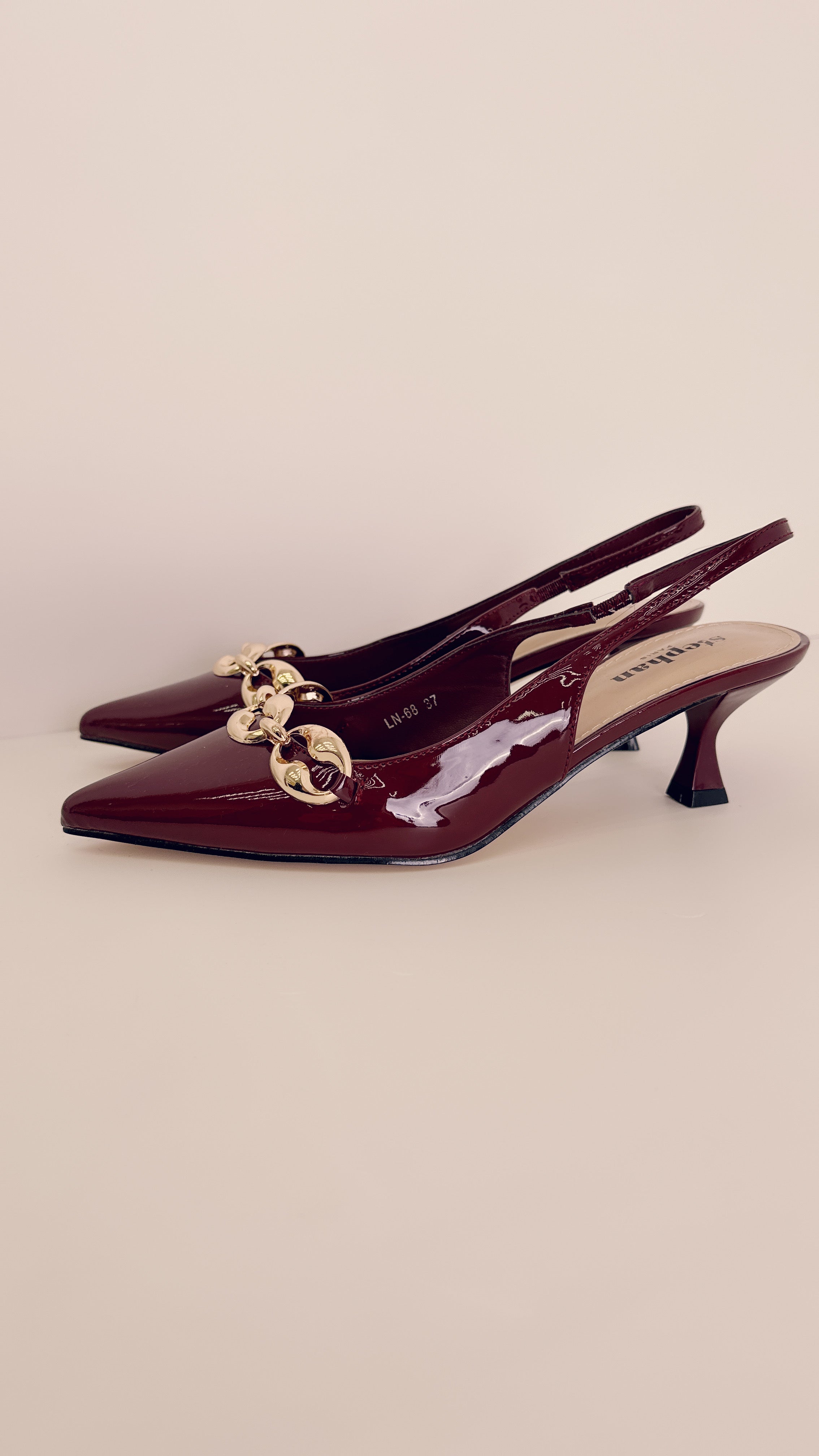 Slingback vernice Borgogna