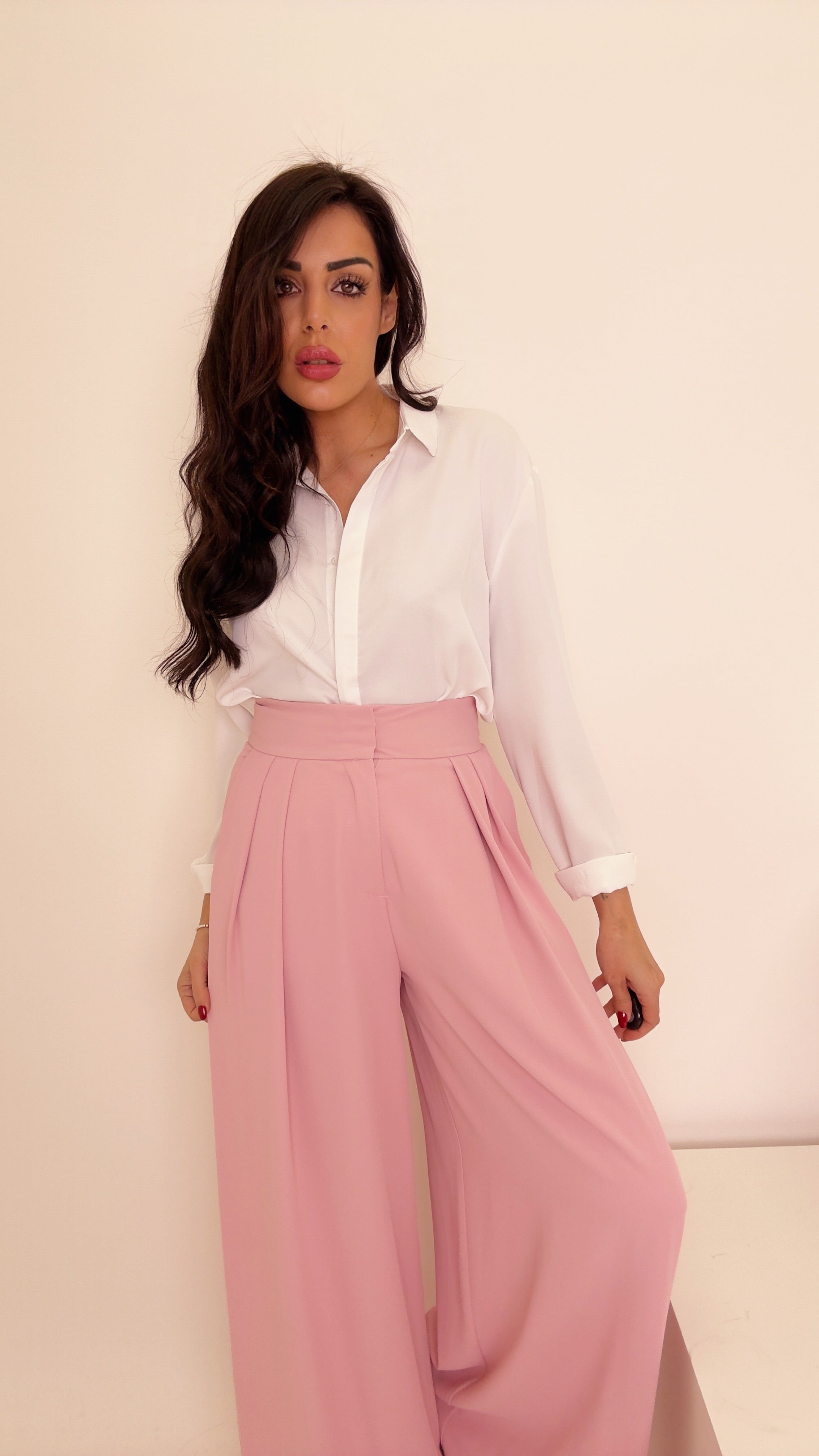Pantaloni lumina pink
