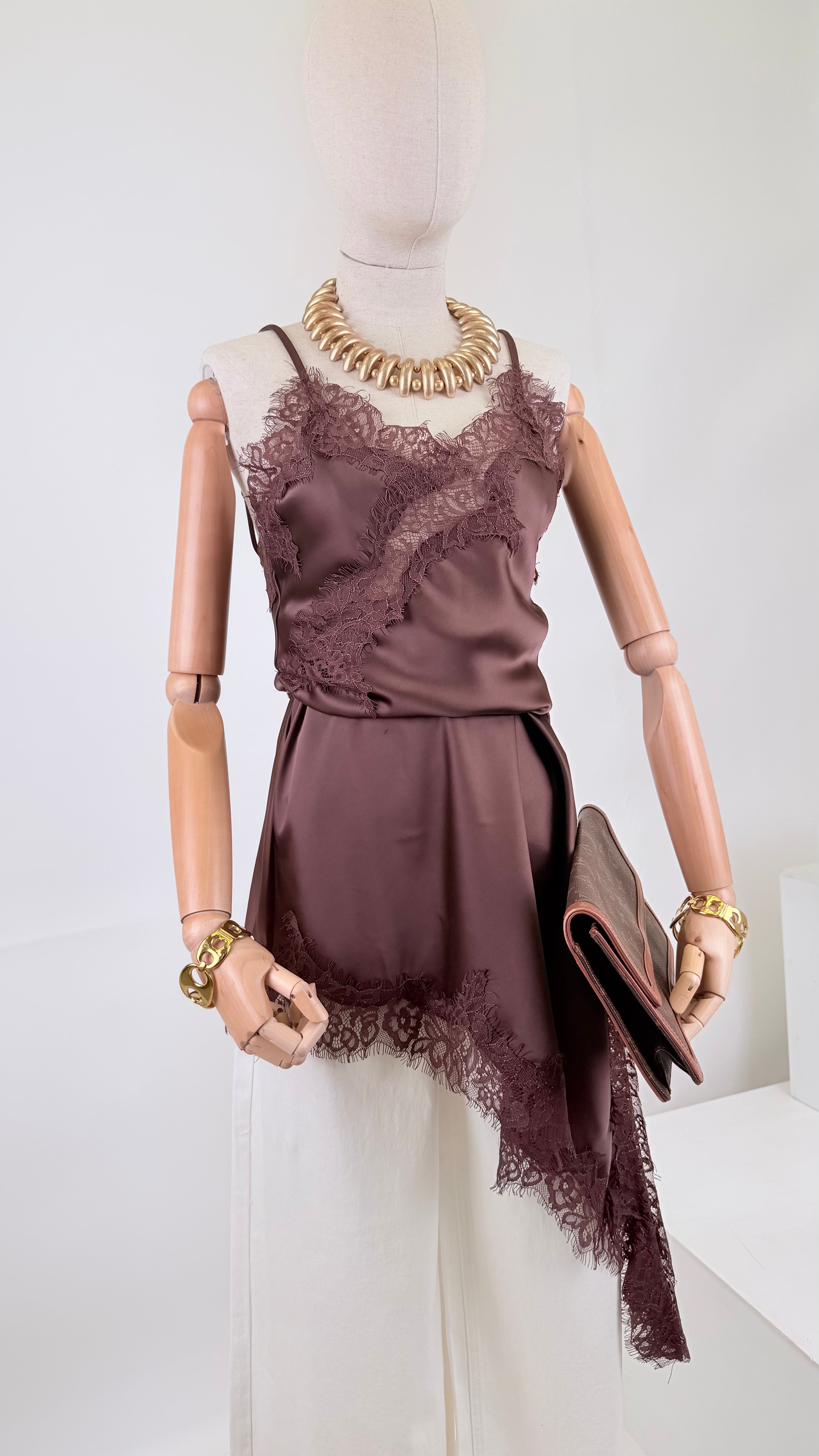 Abito satin choco