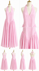 Abito mini quadretti rosa