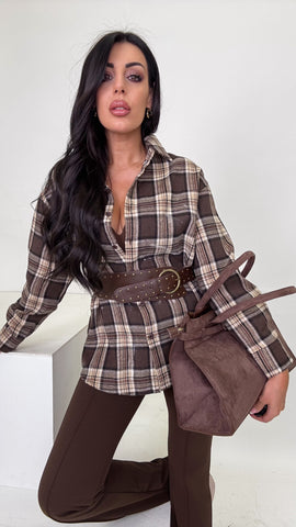 Camicia quadri marrone