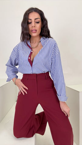 Pantaloni palazzo bordeaux