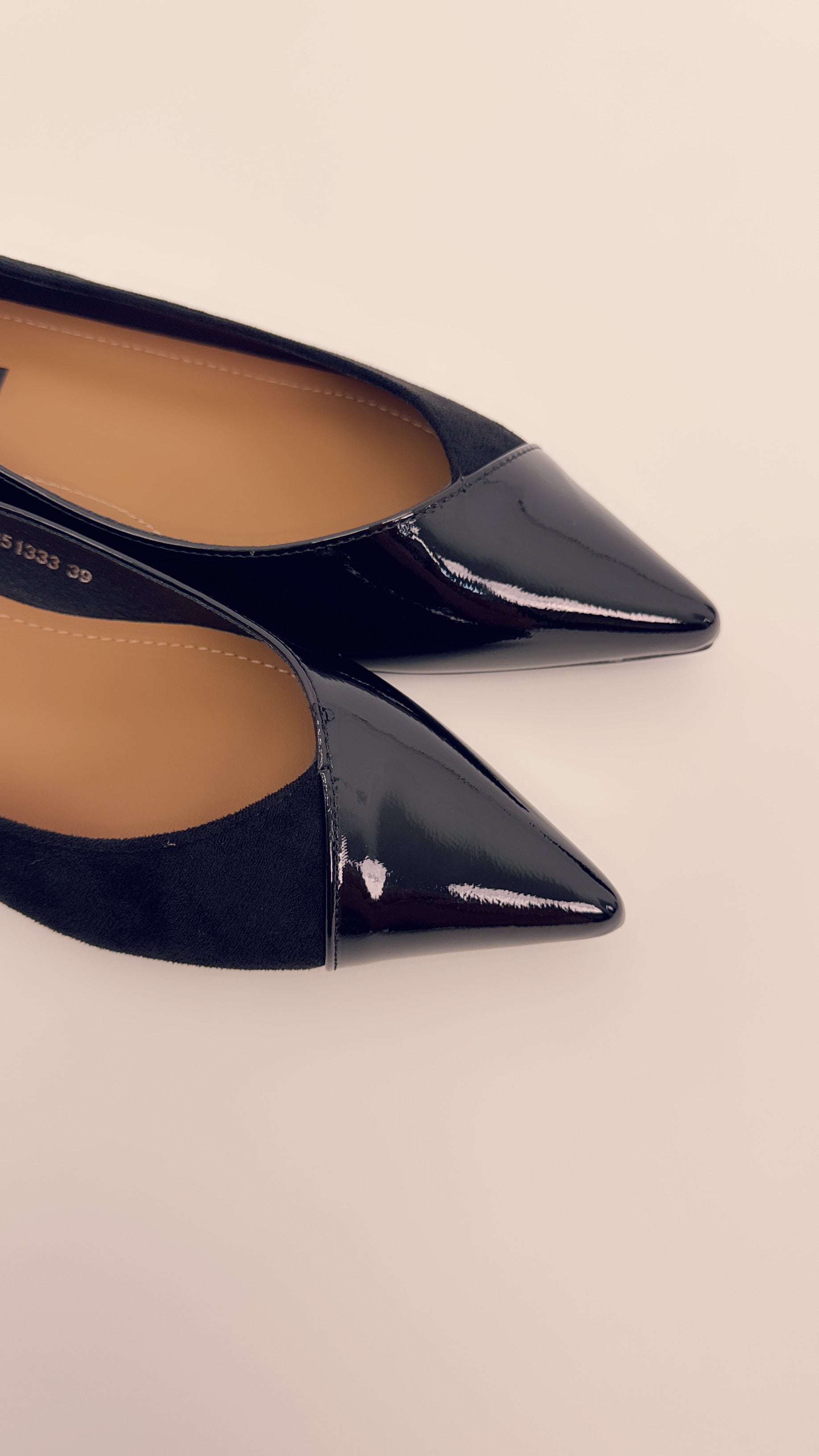 Ballerina tessuto e vernice nera 5133