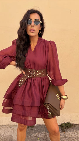 Abito chiffon bordeaux