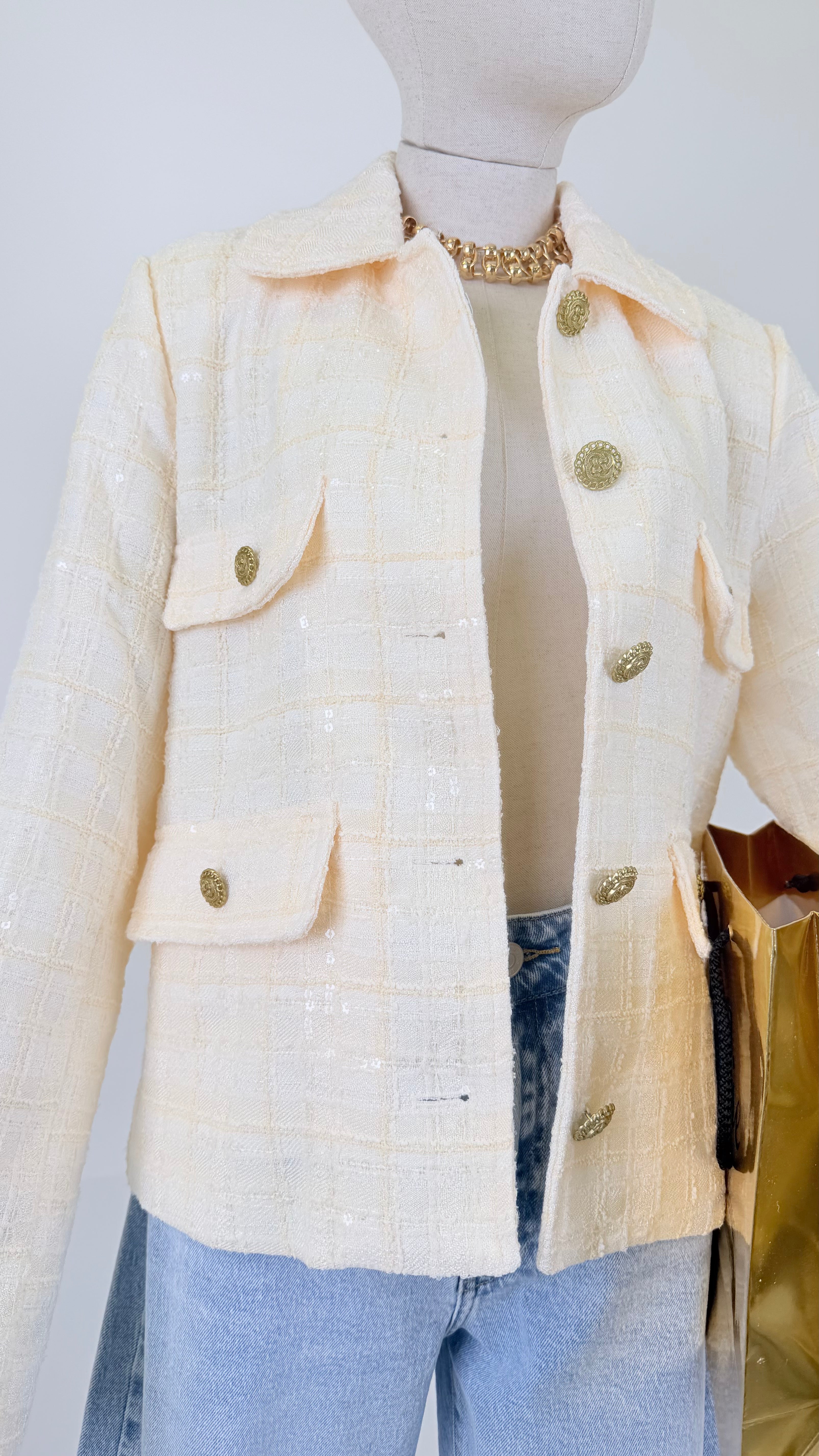 Blazer tweed giallo chiaro