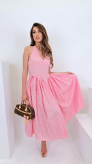 Abito mini quadretti rosa