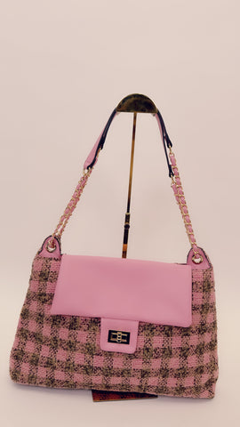 Borsa in tweed pink