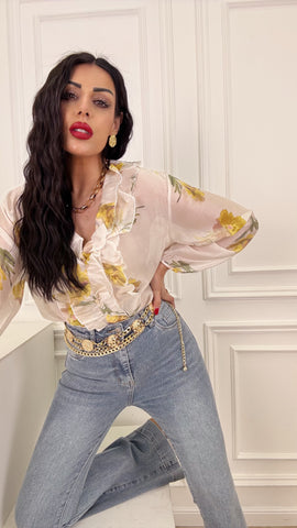 Camicia tulipani gialli