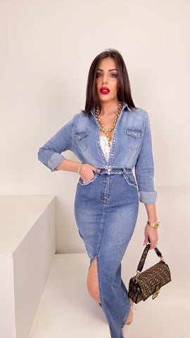 Longuette Denim elastica