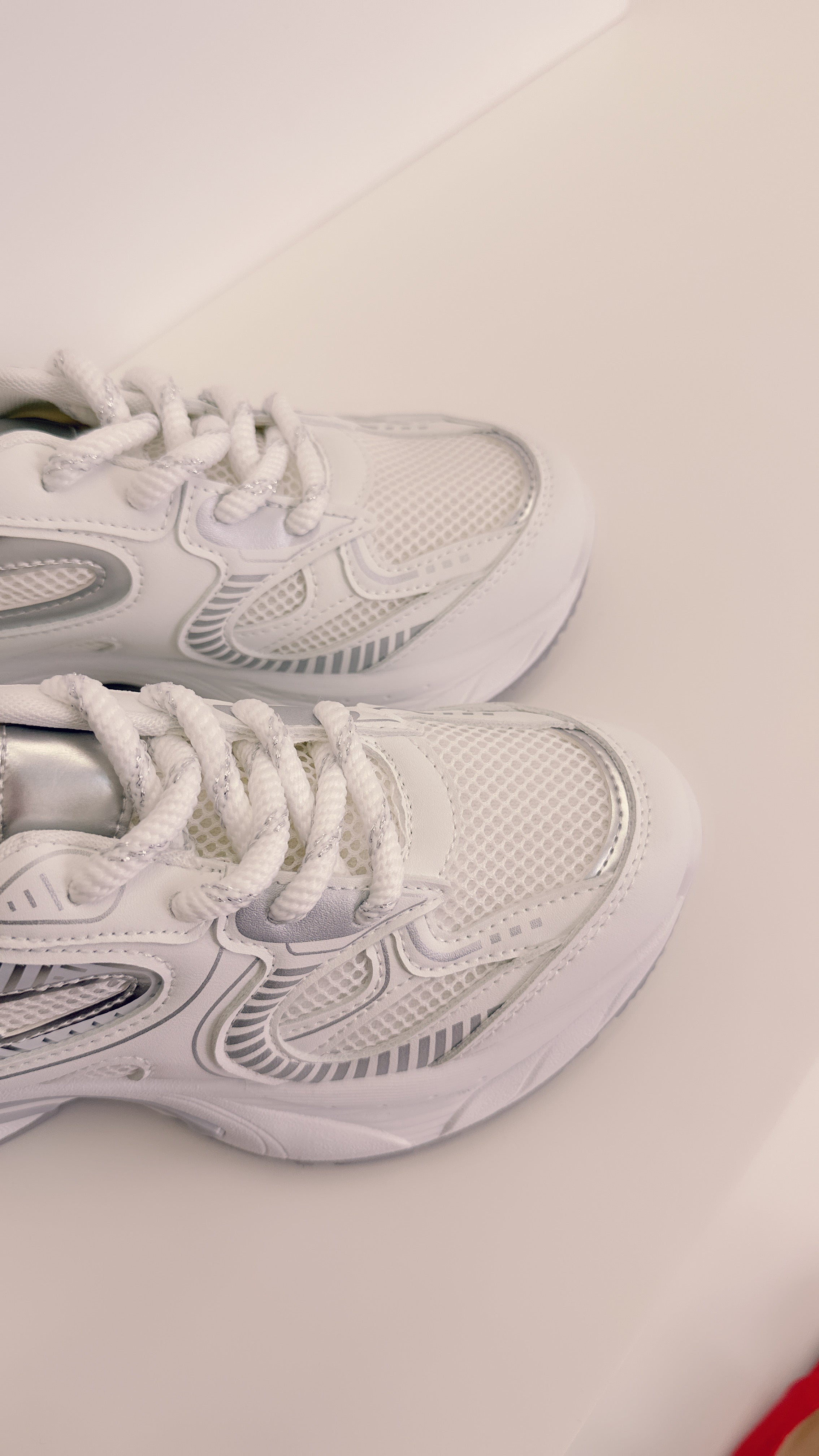 Sneakers bianco e argento