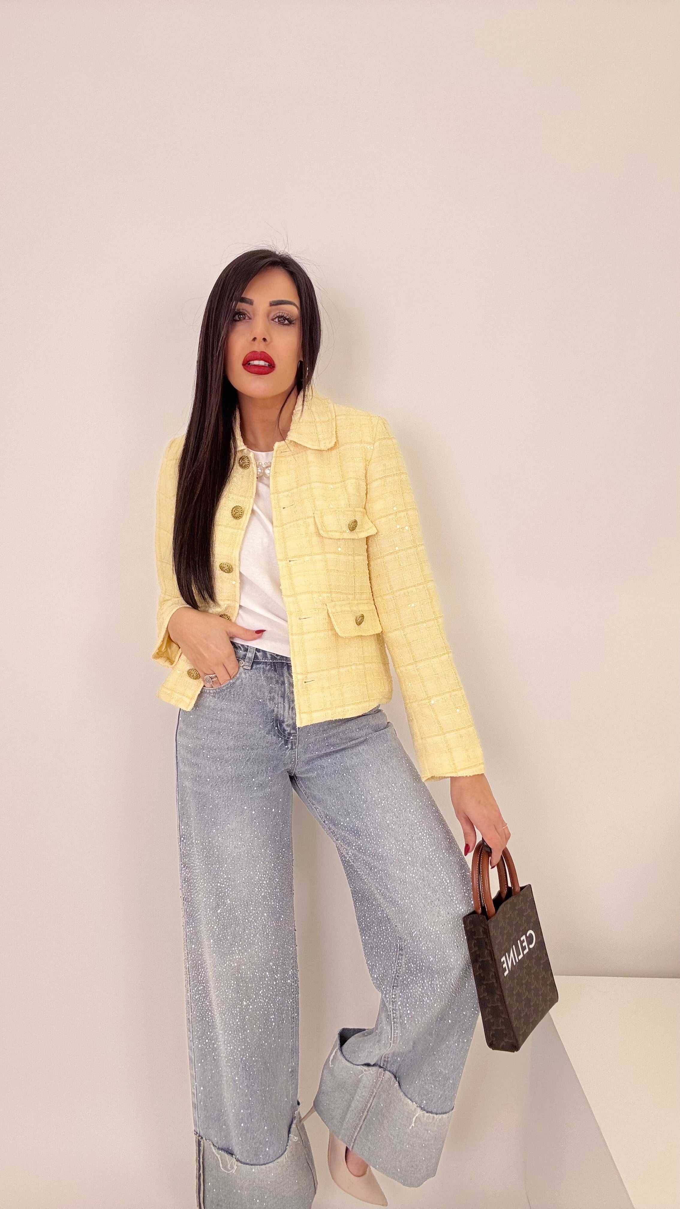 Blazer in tweed giallo