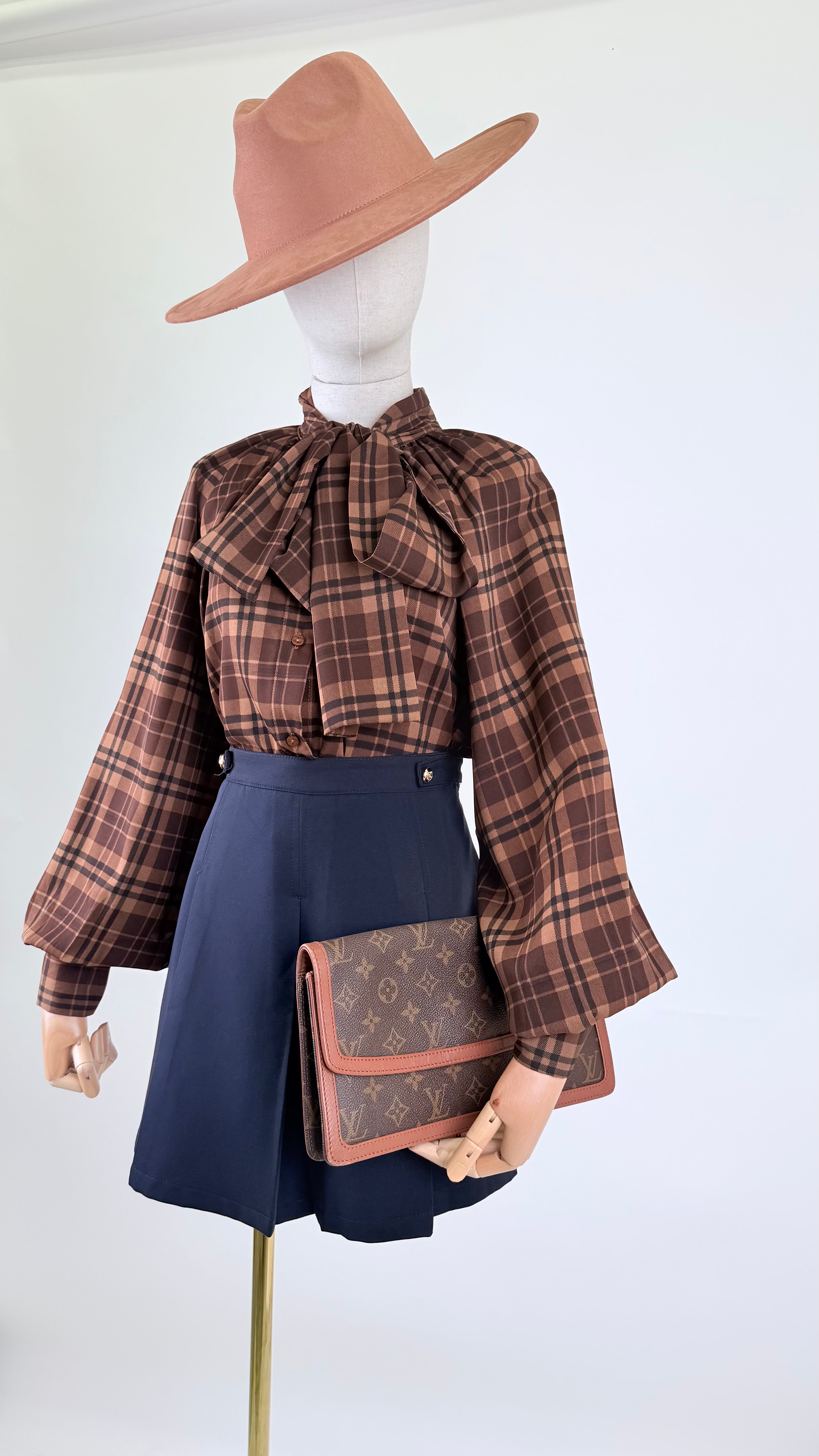 Camicia a quadri marrone