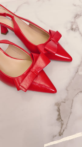 Slingback fiocco rosso