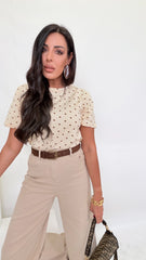 Denim nude con cintura