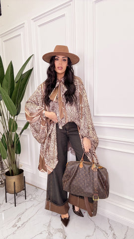 Abito camicia animalier