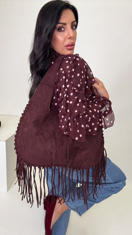 Bag camoscio frange