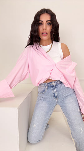 Camicis con canotta integrata pink