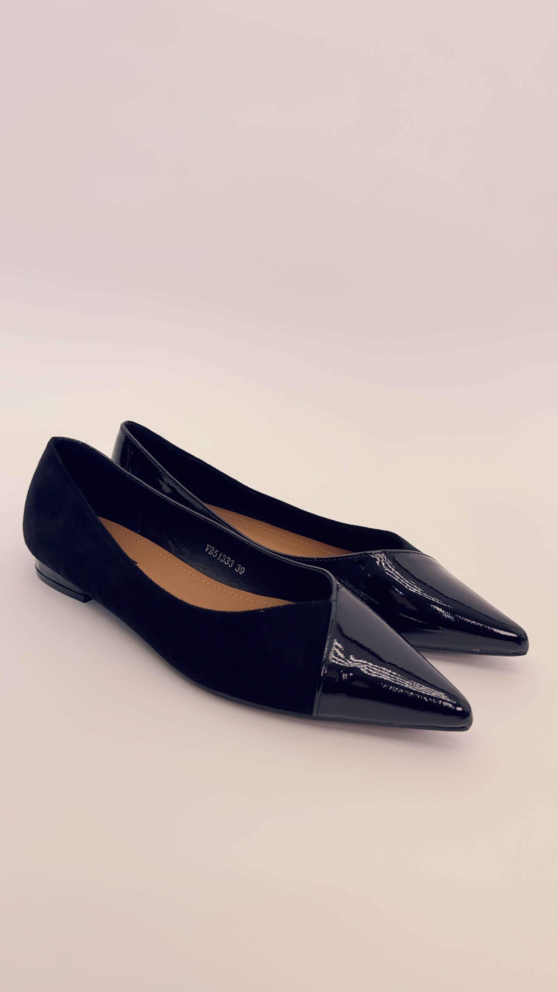 Ballerina tessuto e vernice nera 5133
