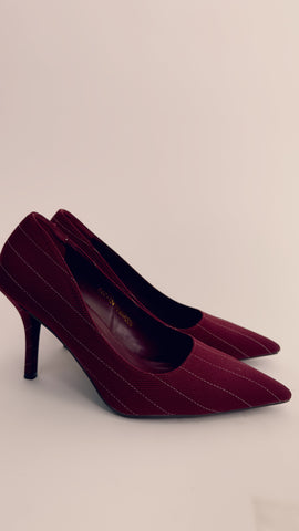 Decoltè gessato bordeaux