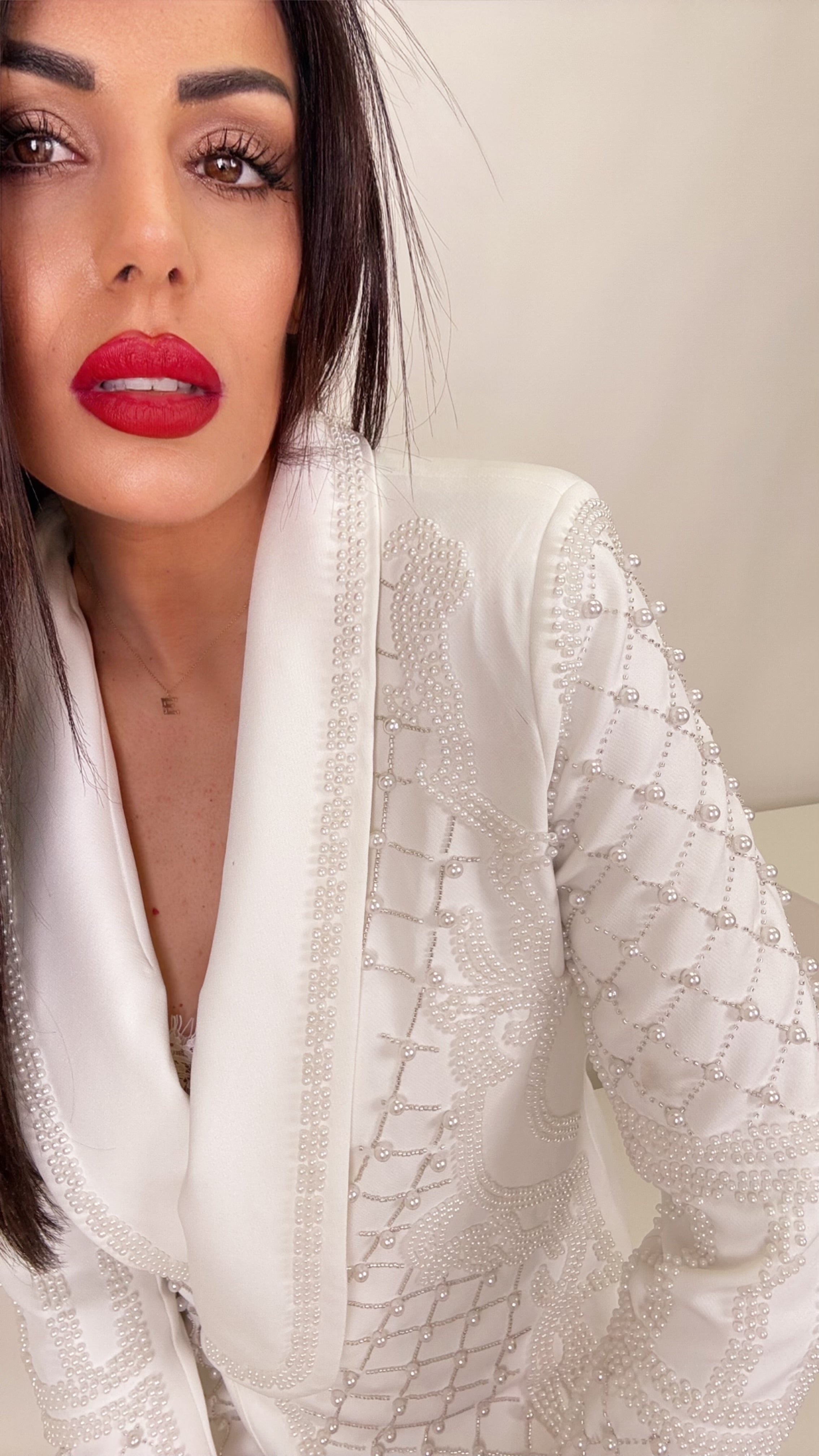 Abito blazer perle bianco