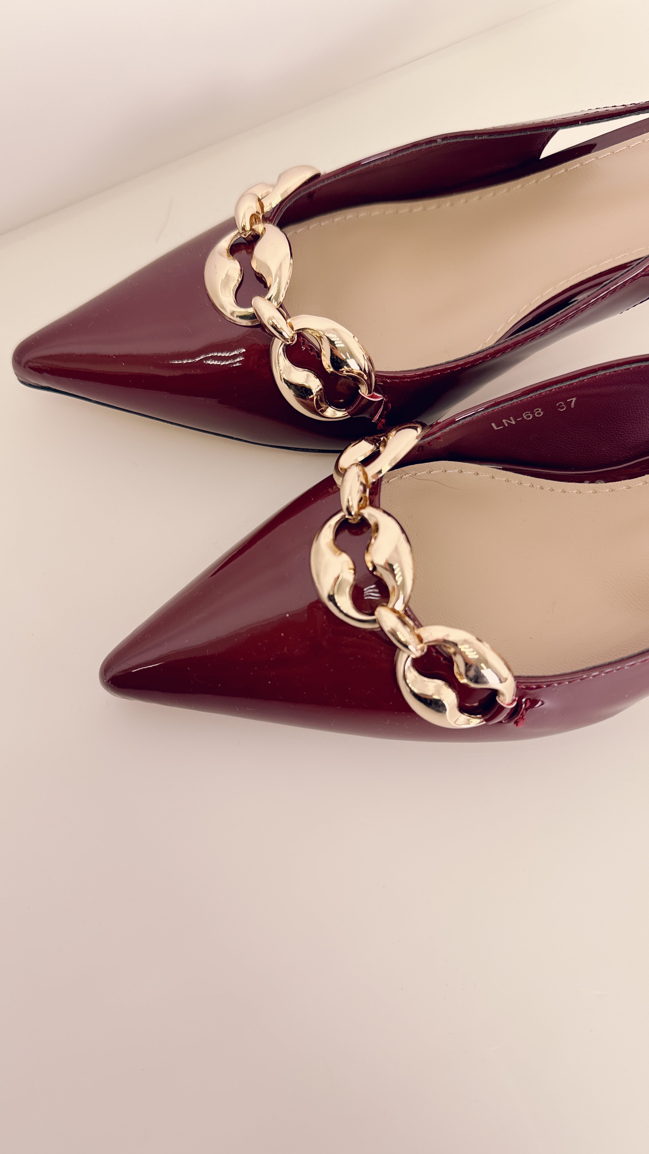 Slingback vernice Borgogna