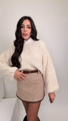 Pantagonna in lana con cintura