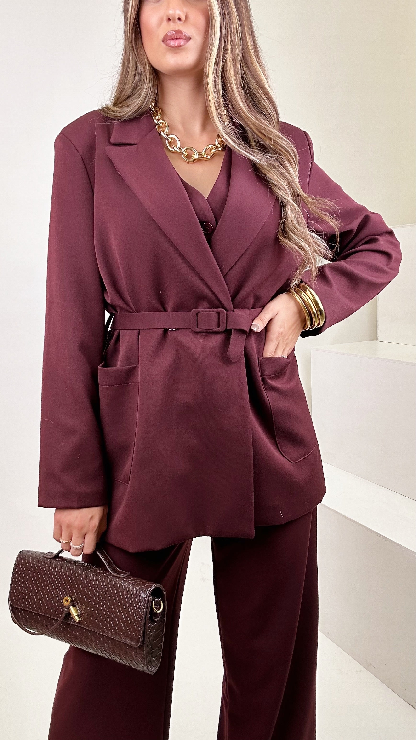 Tailleur tre pezzi bordeaux “woman”