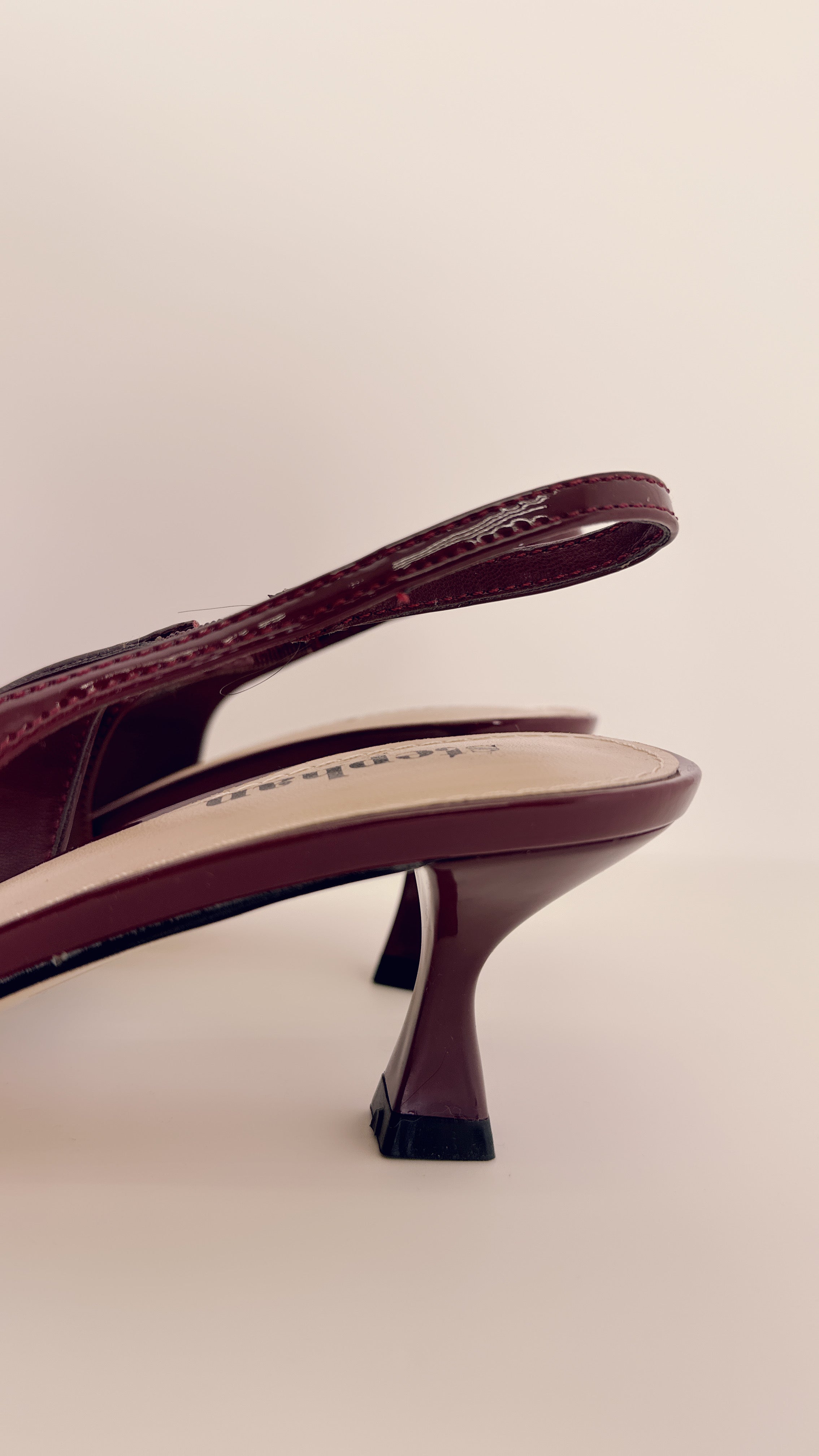 Slingback vernice Borgogna