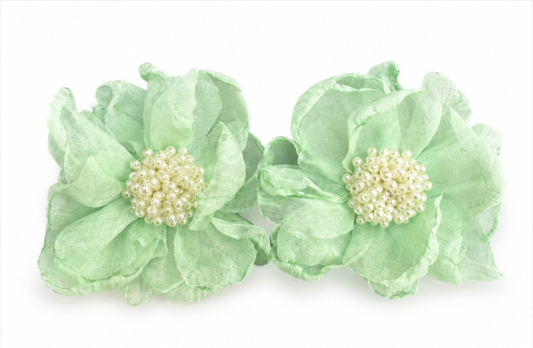 Orecchino fiore con perle